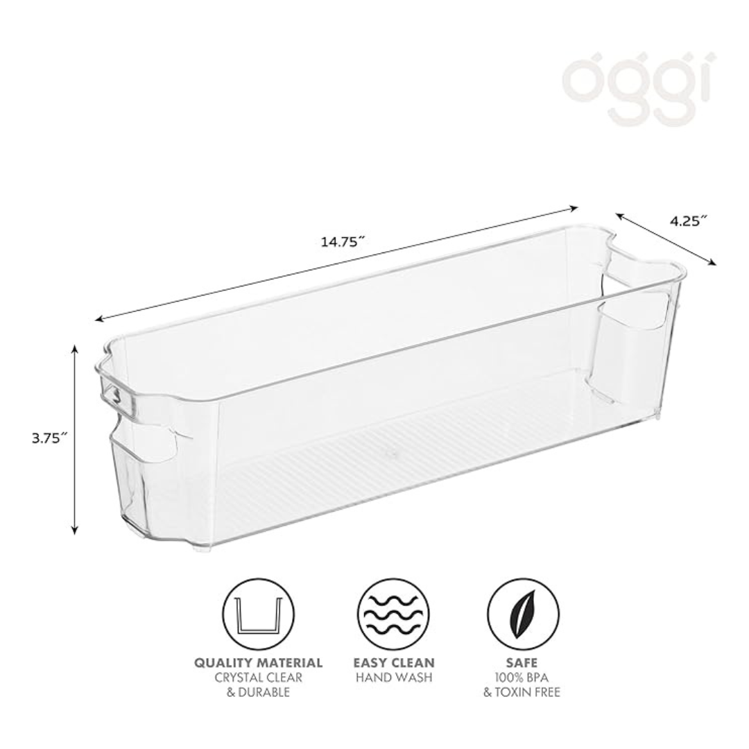 Stackable Storage Bin with Handle - Slim