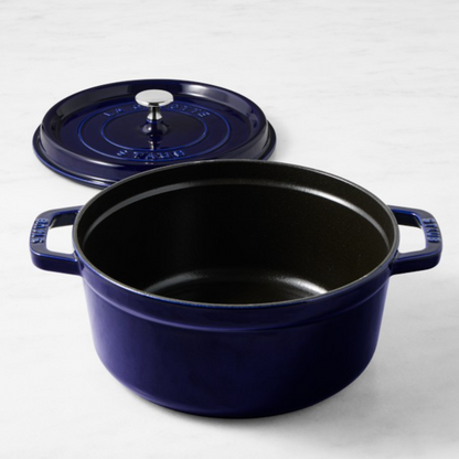 Staub Cast Iron Round 5.5qt Cocotte - Dark Blue