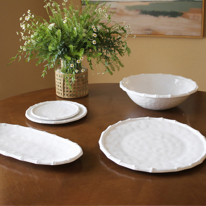 VIDA Bamboo 11" Dinner Plate Set of 4 White