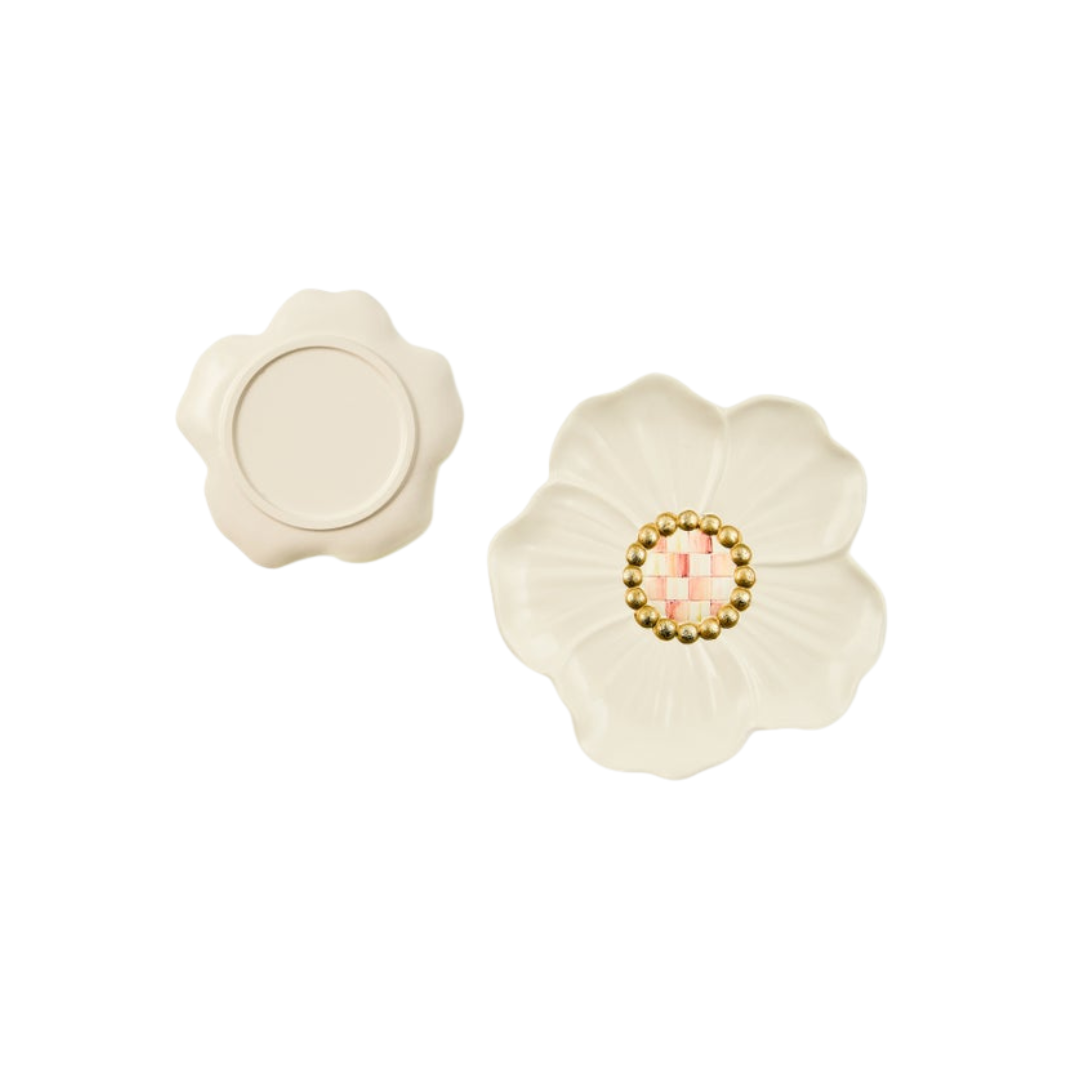 Rosy Flower Trinket Dishes, Set of 2