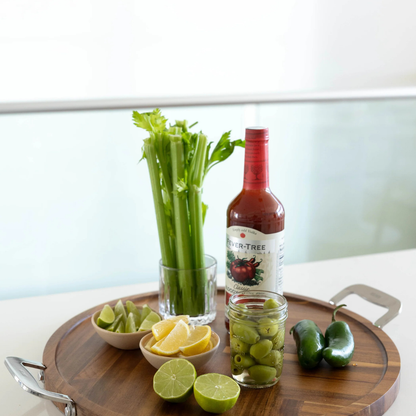 Acacia Round Herringbone Serving Board