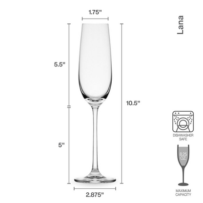 Juego de 4 copas de champán tipo flauta Lana
