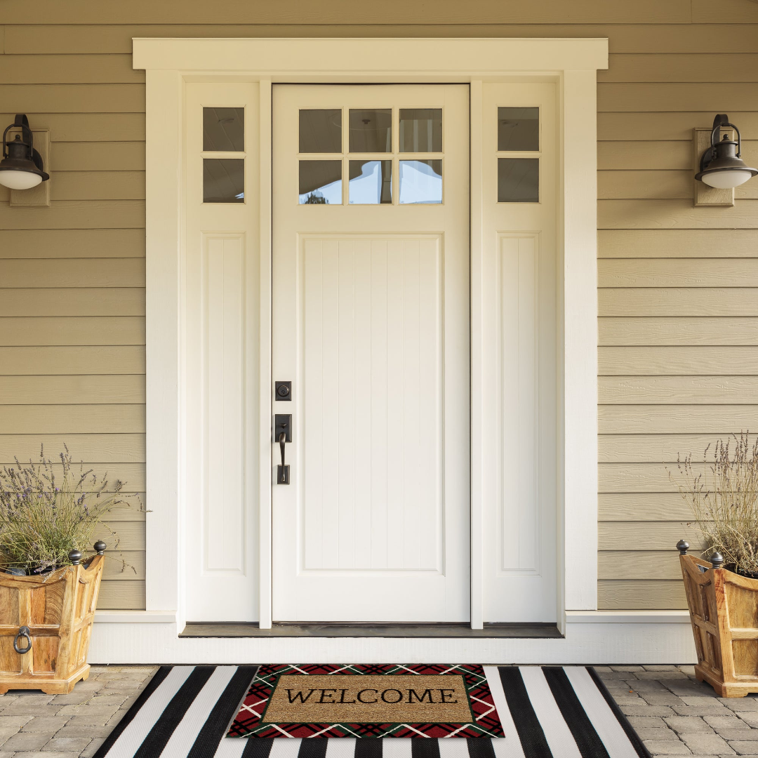 Holiday Plaid Welcome Doormat