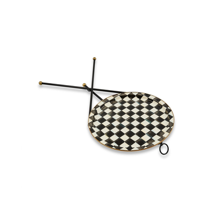 Courtly Check Enamel Tilt Accent Table
