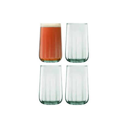 Mia Highball 20 oz Recycled/Part Optic Set Of 4