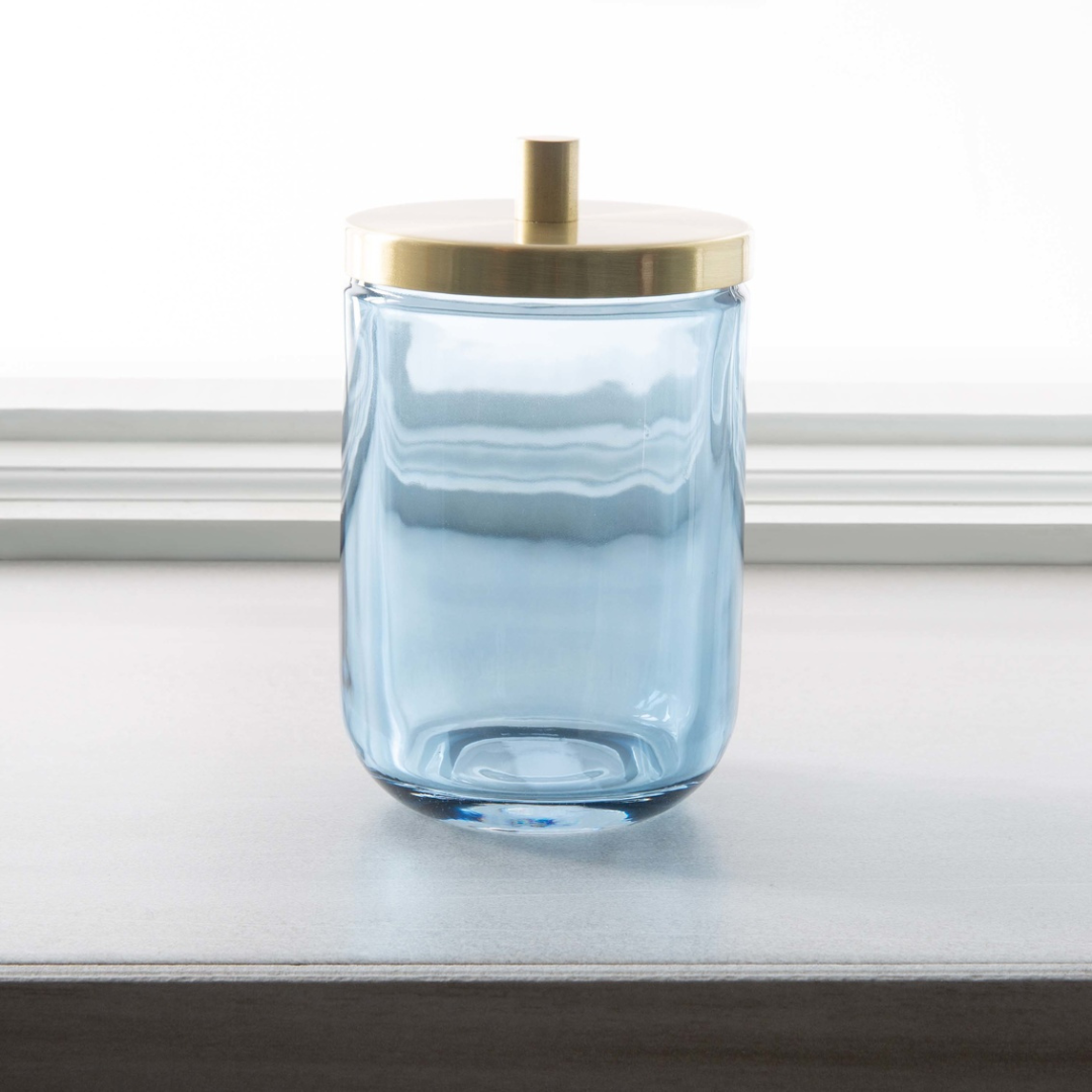 Jasper Cotton Jar Glass Blue/Gold