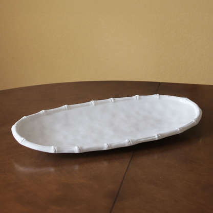 VIDA Bamboo Medium Oval Platter White