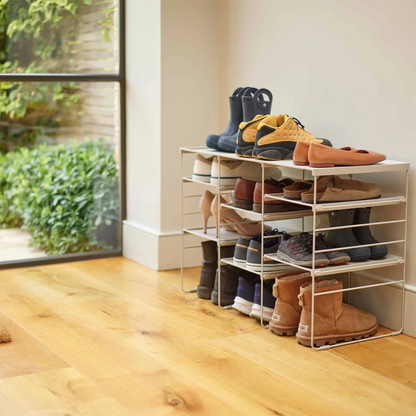Level™ Plus Large Adjustable Ecru Shoe Rack