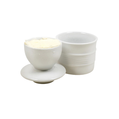 Stoneware Butter Pot - White