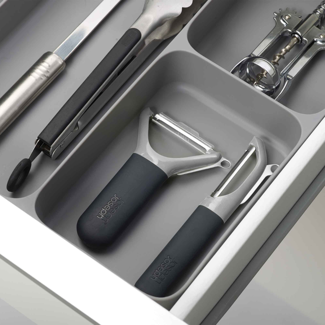 DrawerStore™ Grey Cutlery, Utensil & Gadget Organizer
