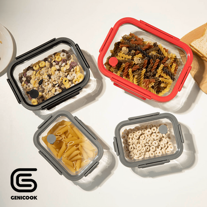 Glass Lids With Vent And Pro Grade Removeable Lockdown Levers 8 pc