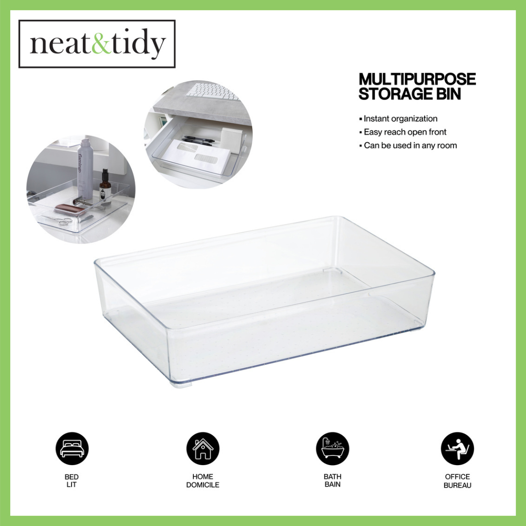 N&T Large Rectangle Storage Bin 318Gg PET Clear