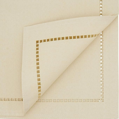 Laser-Cut Hemstitch Runner Natural  14x72