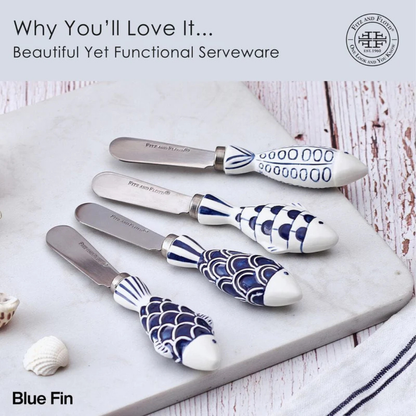 Set of 4 Blue Fin Spreaders, Assorted