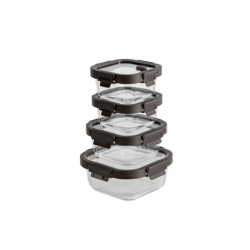4 pc Set of Glass Lid Containers