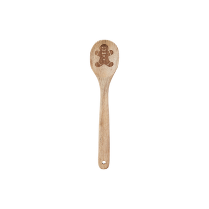 Holiday Baking Dishtowel + Spoon Gift Set - Gingerbread Cookie