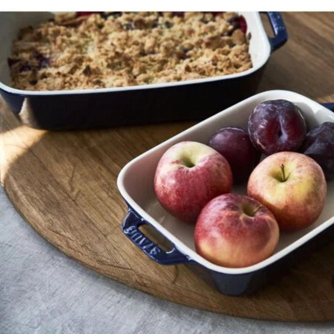 Staub Ceramic Rectangular Baking Dish 3 Piece Set - Dark Blue