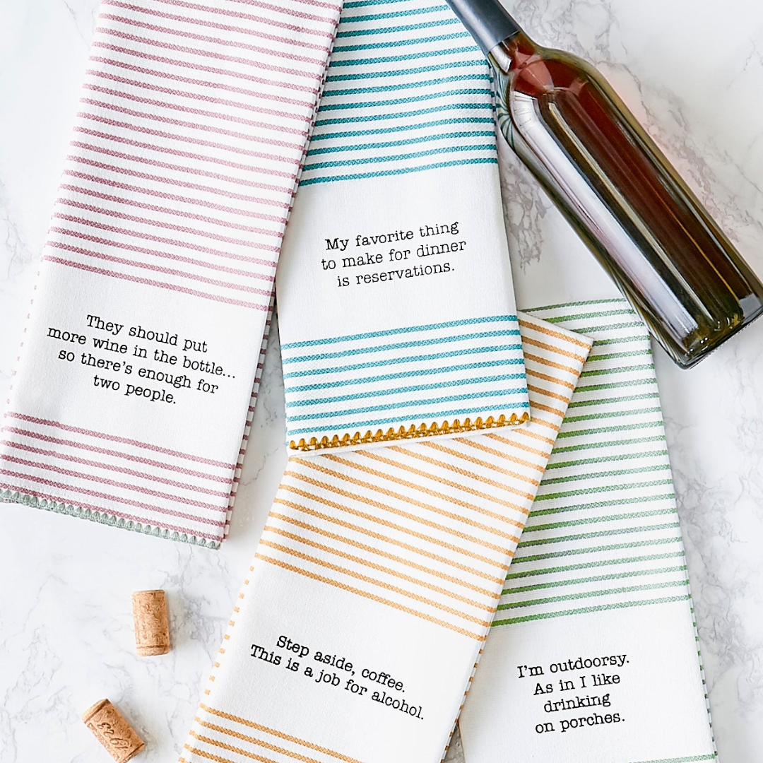 Sippy & Snippy Printed Dishtowels Red