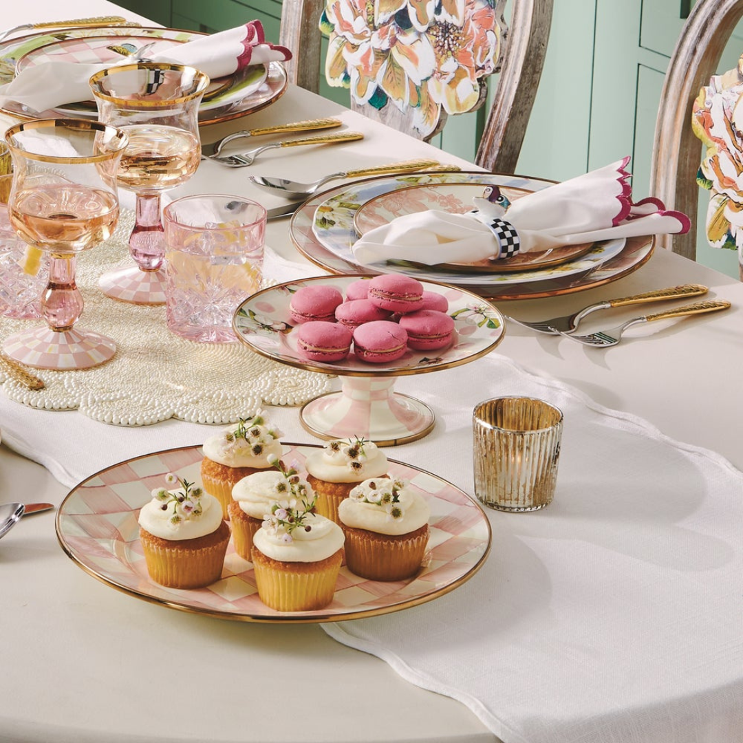 Rosy Check Mini Pedestal Platter