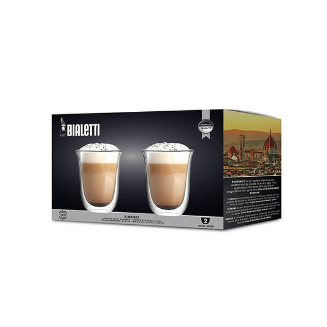 Firenze Double Walled Latte Glasses 300ml Set of 2