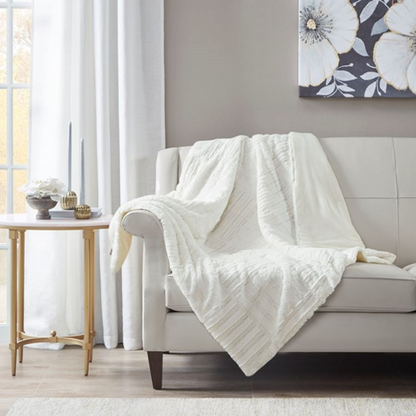 Arctic Ultra Plush Down Alternative Throw - Ivory