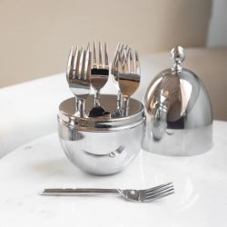 Egg Holder Silver - 6 Forks