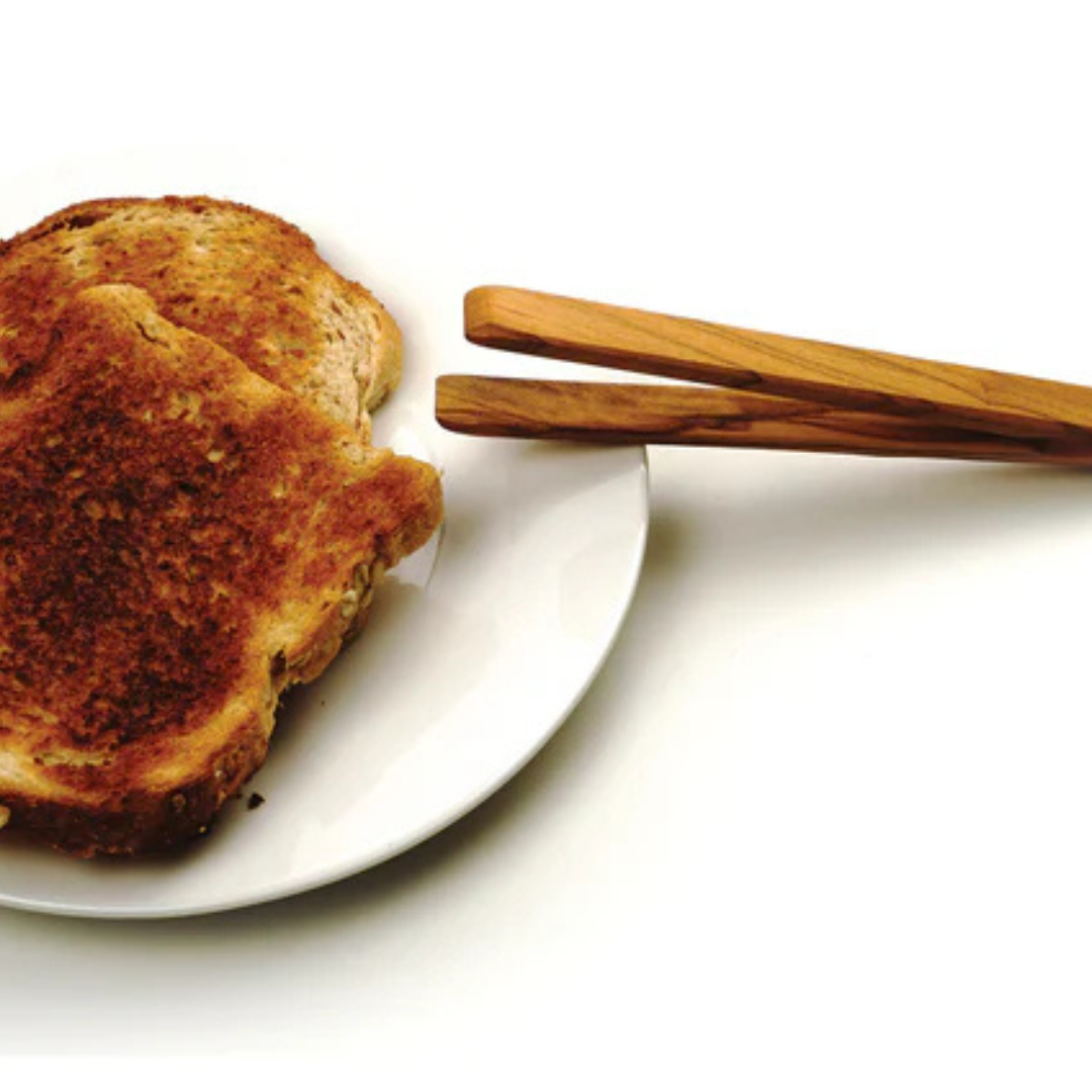 Olive Wood Toast Tongs