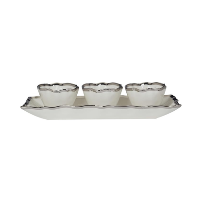 Regency Silver 4pc Tray And Condiment Bowls 14.25in X 6 in