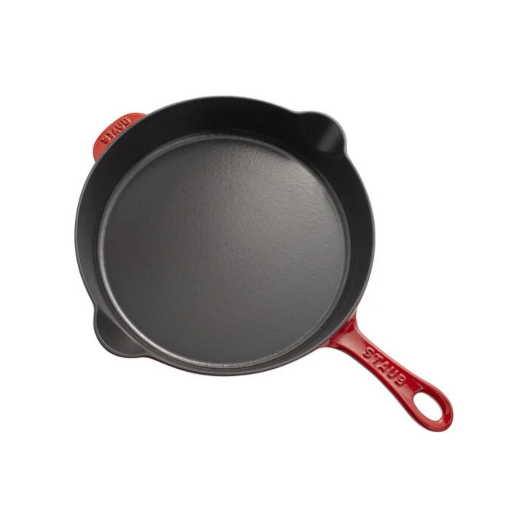 Staub Cast Iron 11-inch, Traditional Deep Skillet, Cherry