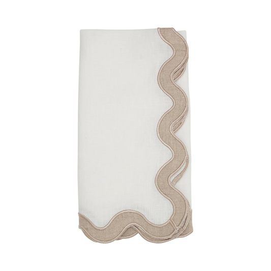Stone Washed Scallop Napkin Set Of 4