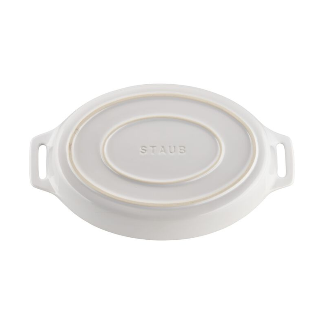 Staub Ceramic Oval Baking Dish 2 Piece Set - White