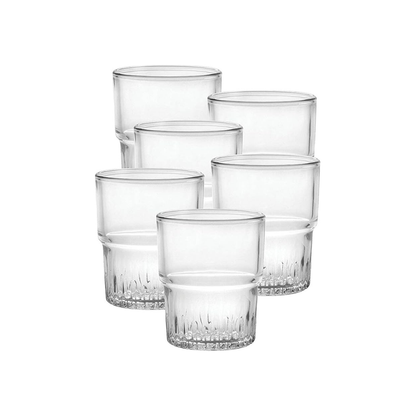 Empilable Glass Tumbler (Set of 6), 7 oz, Clear