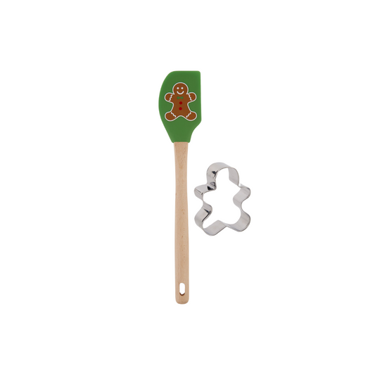 Christmas Gingerbread Cookie Spatula And Cookie Cutter Gift Set