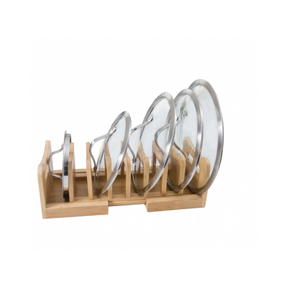 Bamboo Expandable Lid Holder with Removable Dividers