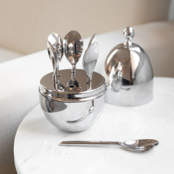 Egg Holder Silver W/6 Spoons