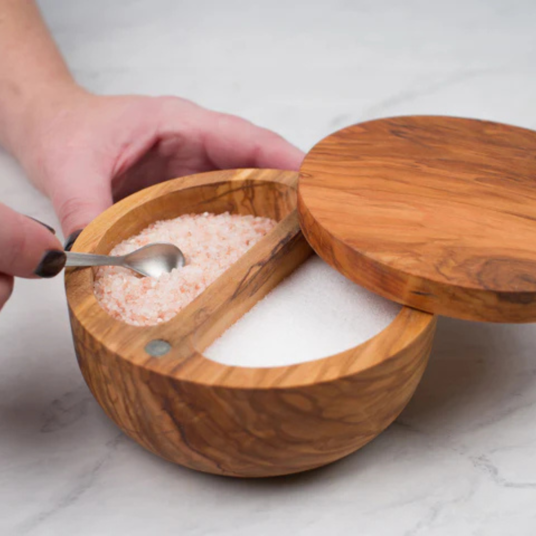 Olive Wood Salt Box