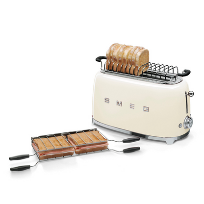Retro Style 4x2 Slot Toaster - Cream