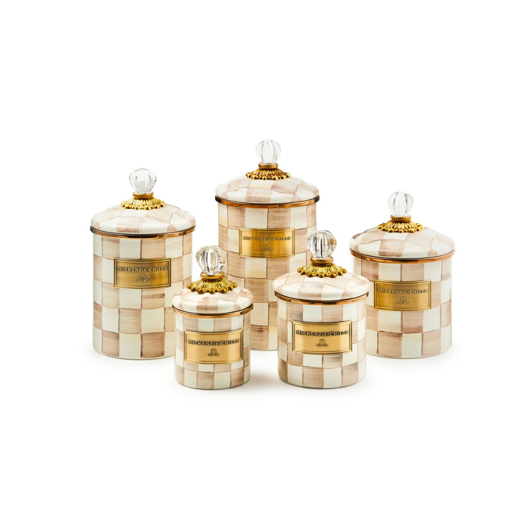 Mocha Check Demi Canister