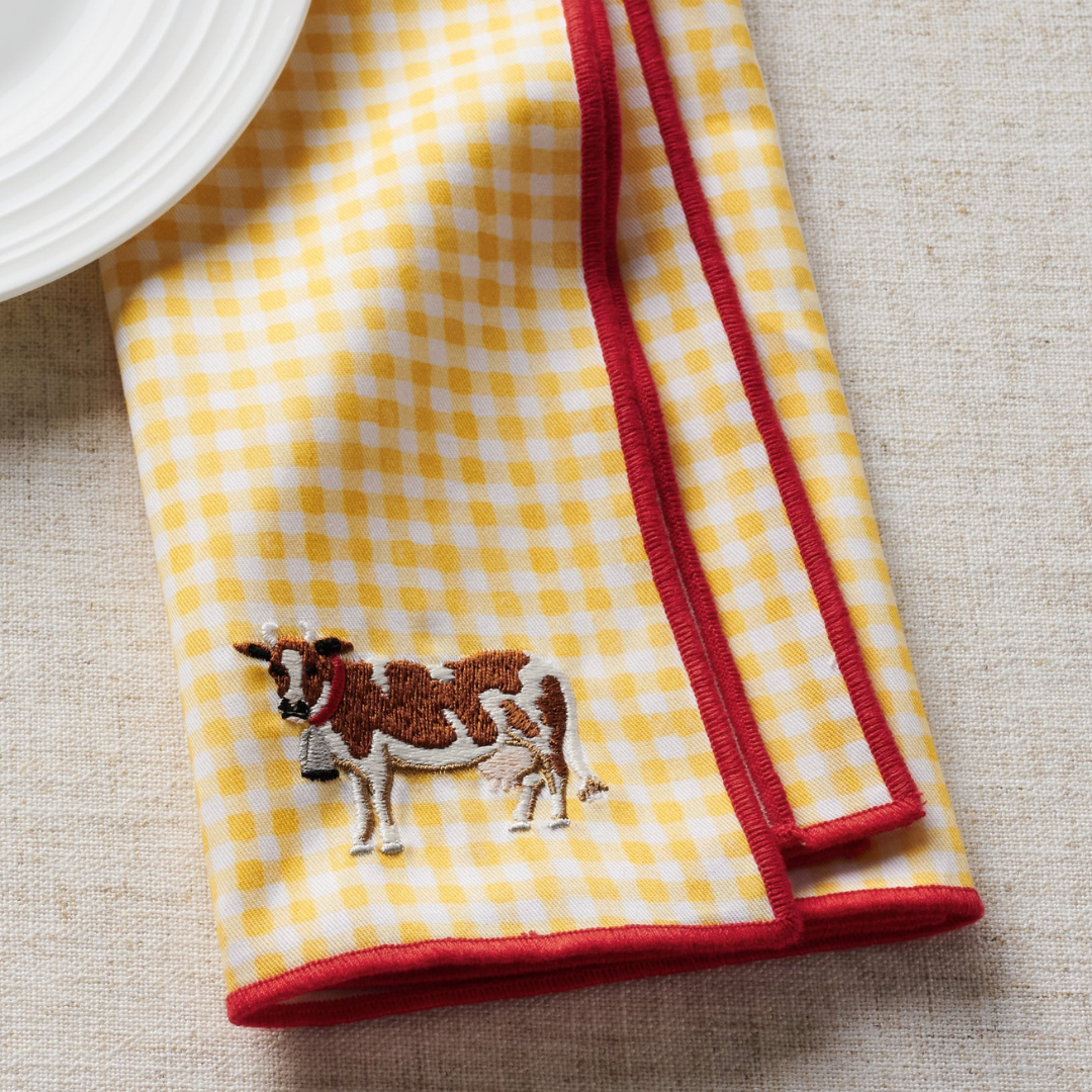 Home Sweet Home Embroidered Cotton Napkins, Assor