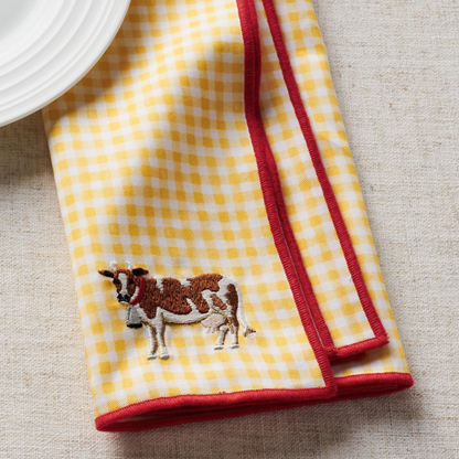 Home Sweet Home Embroidered Cotton Napkins, Assor