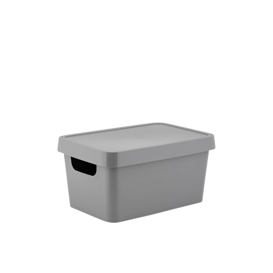 N&T Cavan Storage Box With Lid 3.6L Grey