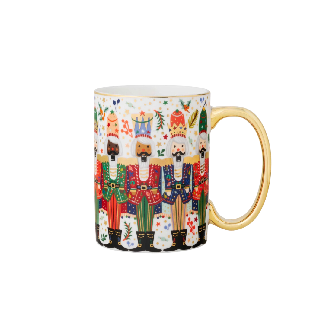 Taza de porcelana navideña de la Brigada del Cascanueces