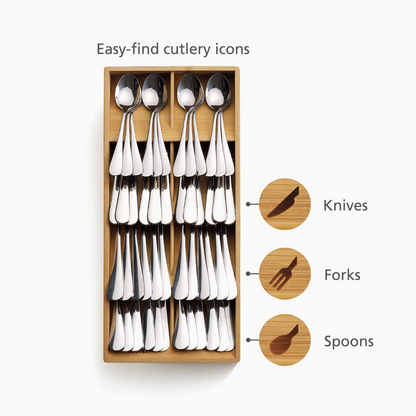 DrawerStore™ Bamboo Large Cutlery Organiser