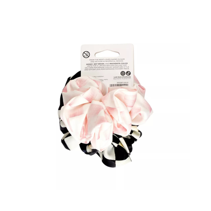 Goody x MacKenzie Childs Satin Scrunchie - Pink - 2ct