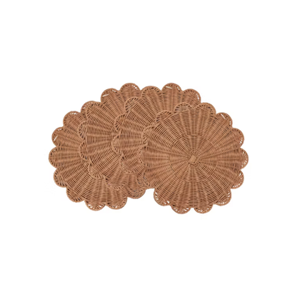 Scalloped Rattan Placemat Set Of 4