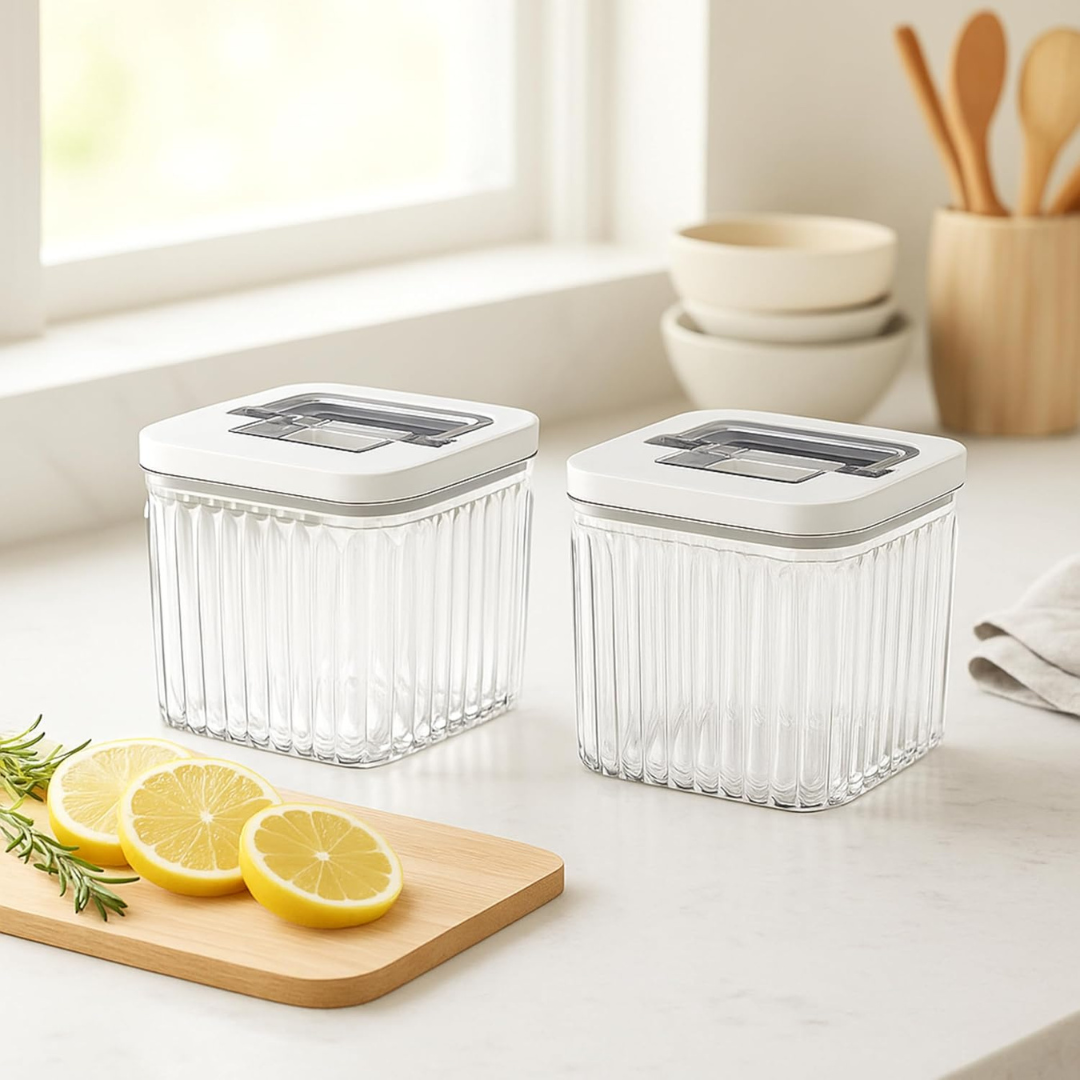 Set/2 40 OZ Fluted Canisters