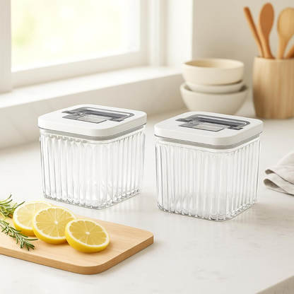 Set/2 40 OZ Fluted Canisters