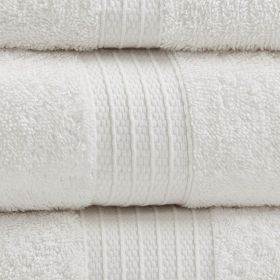 Organic 6 Piece Organic Cotton Towel Set - White