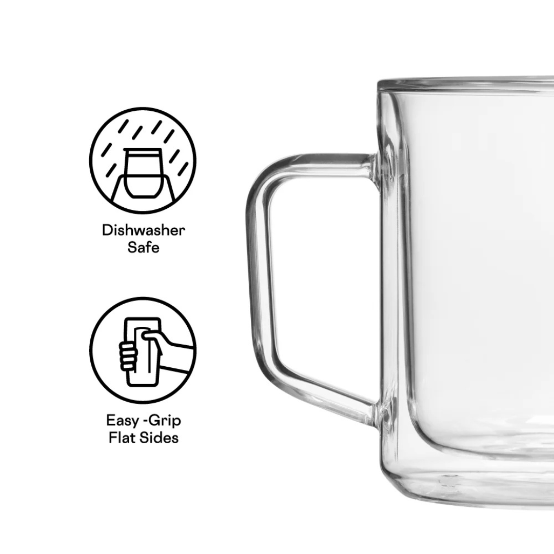 Glass Mug - 12oz Double Pack - Clear