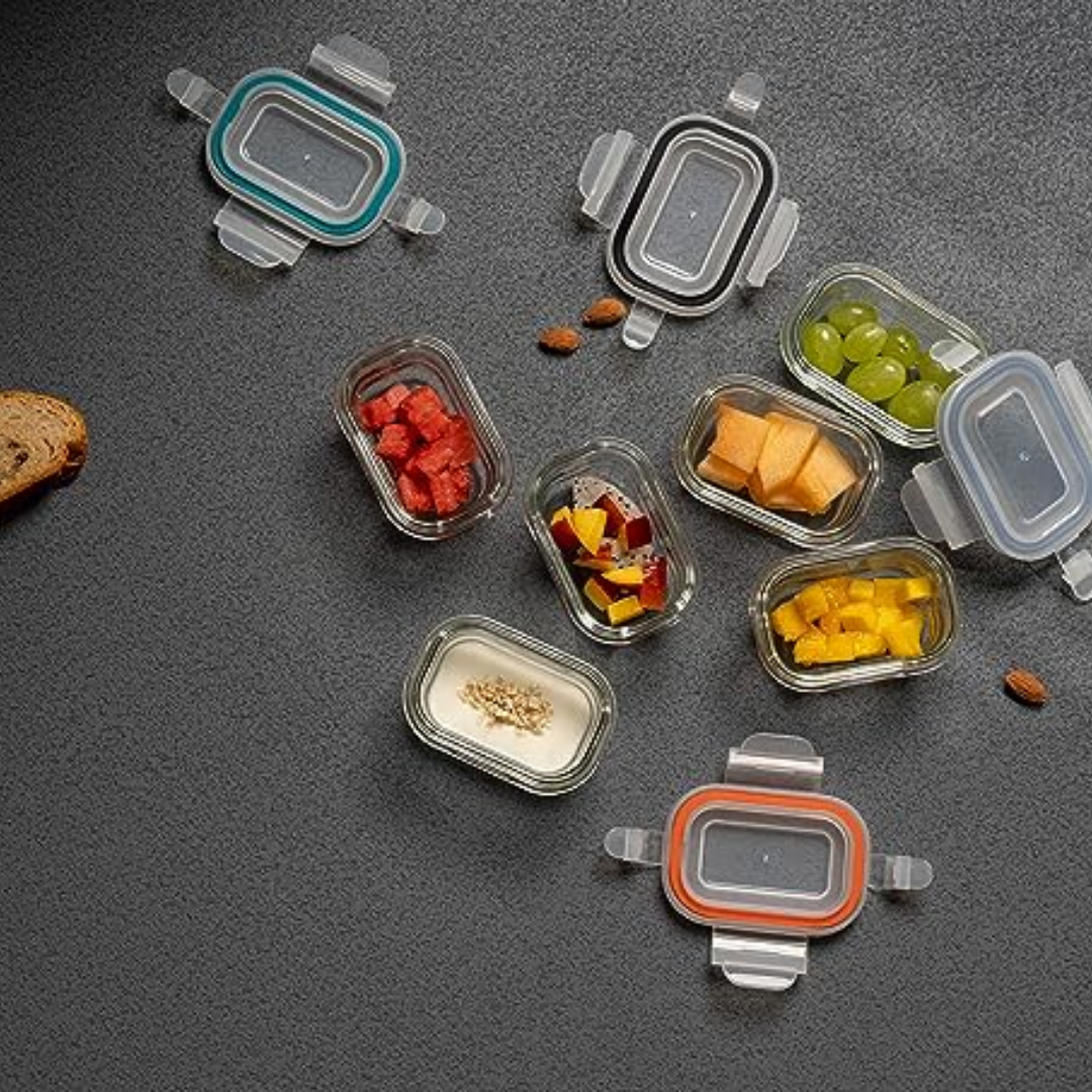 Small Food Storage Containers, Rectangular Shape - 6 pc Set